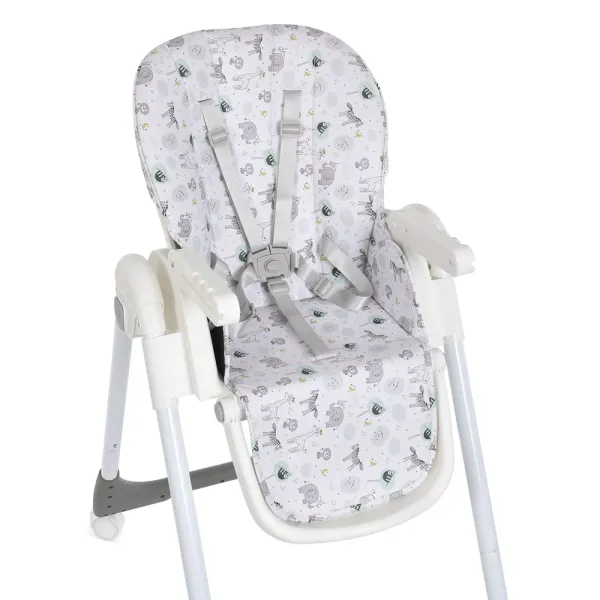 Стільчик M 5673-11 для годування, 5-ти точ., екошкiра, сiрий.