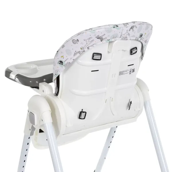 Стільчик M 5673-11 для годування, 5-ти точ., екошкiра, сiрий.