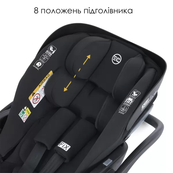 Автокрісло дитяче ME 1110 i-FIX Royal Dark Gray i-SIZE R129,зріст дит.40-87см,регул.підголівник,2ур.