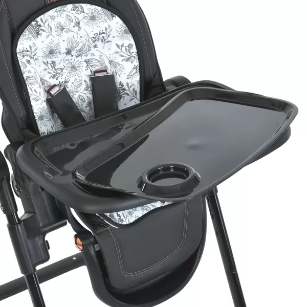 Стільчик ME 1037-B CRYSTAL Black Gold для годування, 5-точ. ремені, матрац, 4 колеса, шкір., чорний