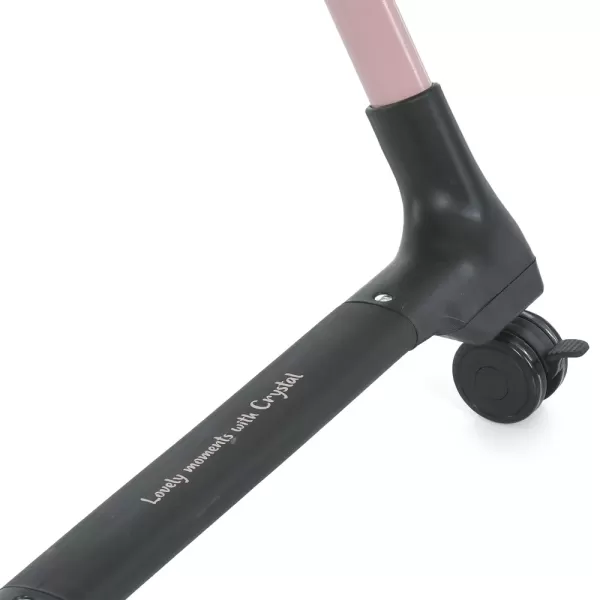 Стільчик ME 1037-B CRYSTAL Rose Gold для годування, 5-точ. ремені, матрац, 4 колеса, шкір., рожевий