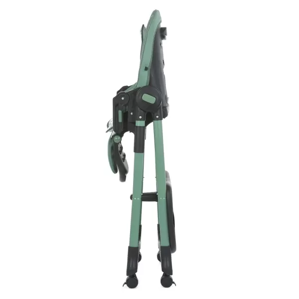 Стільчик ME 1037-B CRYSTAL Green для годування, 5-точ. ремені, матрац, 4 колеса, шкір.,  зелений