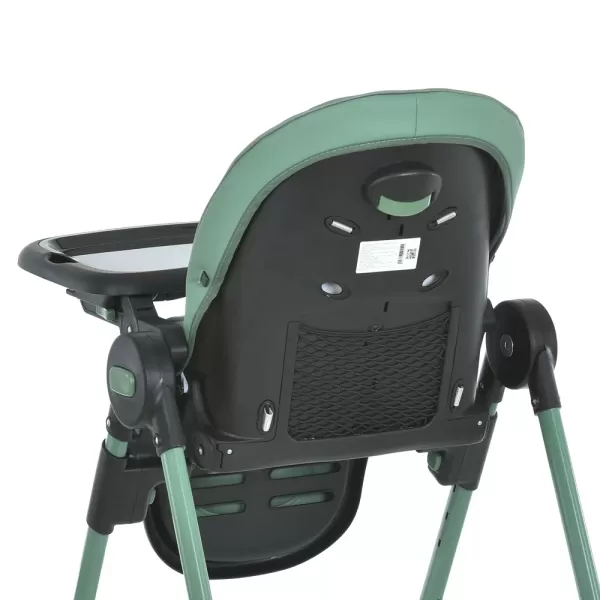 Стільчик ME 1037-B CRYSTAL Green для годування, 5-точ. ремені, матрац, 4 колеса, шкір.,  зелений