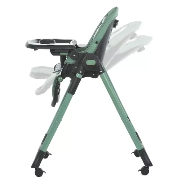 Стільчик ME 1037-B CRYSTAL Green для годування, 5-точ. ремені, матрац, 4 колеса, шкір.,  зелений