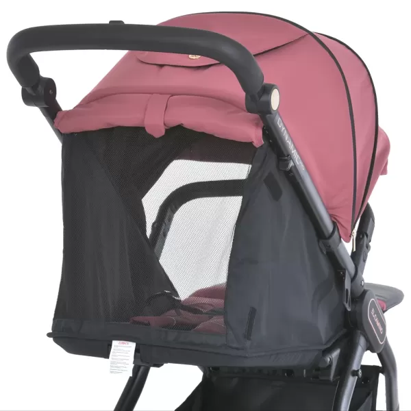 Візочок дитячий ME 1053-3 DYNAMIC PRO Dusty Rose до 22 кг,прогул.,регул.ручка,3 пол.спинки,чорн.рама