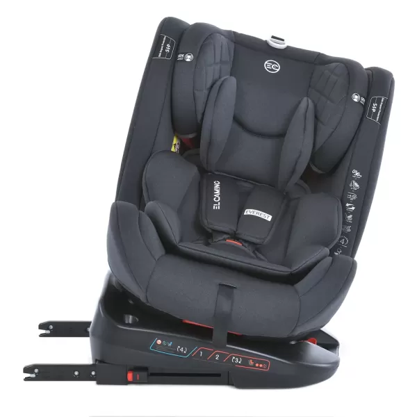 Автокрісло дитяче ME 1114 EVEREST Dark Gray 0,1,2,3(до36кг),5-ти точ.рем.безп.,isofix,360,темн.-сір.