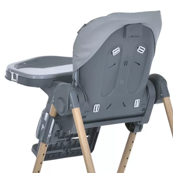 Стільчик ME 1115-W CRAFT Gray для годування, 5-точ. ремені, матрац, 2 колеса, шкір., сірий.