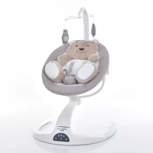 Заколисуючий центр ME 1077 HUGS Gray пульт, 5 швидк., таймер, 12 мелод., USB, 2 полож.спинки, сірий.