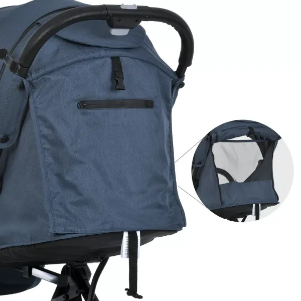 Візок дитячий M 5727 FLASH Blue прогулянковий, регул. ручка, алюміній, синій.