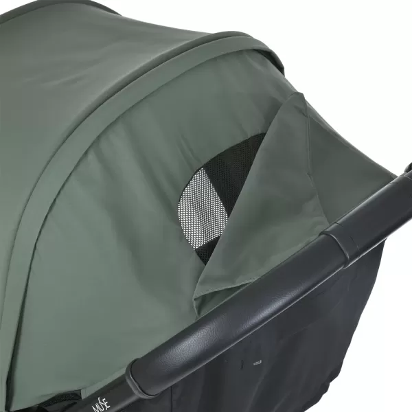 Візок дитячий ME 1118 MUSE Khaki Green до 22кг,прогулянковий,регул.ручка,3пол.спинки,чорн.рама,хакі.