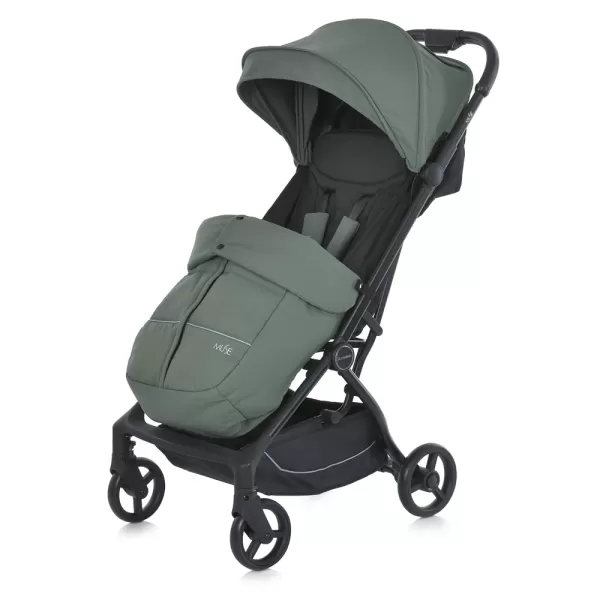 Візок дитячий ME 1118 MUSE Khaki Green до 22кг,прогулянковий,регул.ручка,3пол.спинки,чорн.рама,хакі.