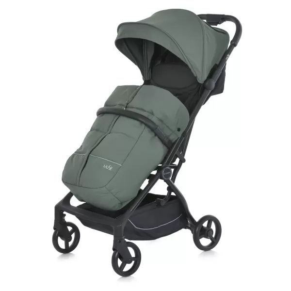 Візок дитячий ME 1118 MUSE Khaki Green до 22кг,прогулянковий,регул.ручка,3пол.спинки,чорн.рама,хакі.