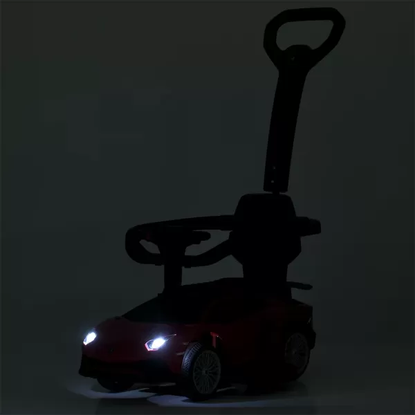 Каталка-толокар M 5777EL-11 2-в-1, с батьк. ручкой,муз,світло,сигнал ,EVA, шкіра, сірий