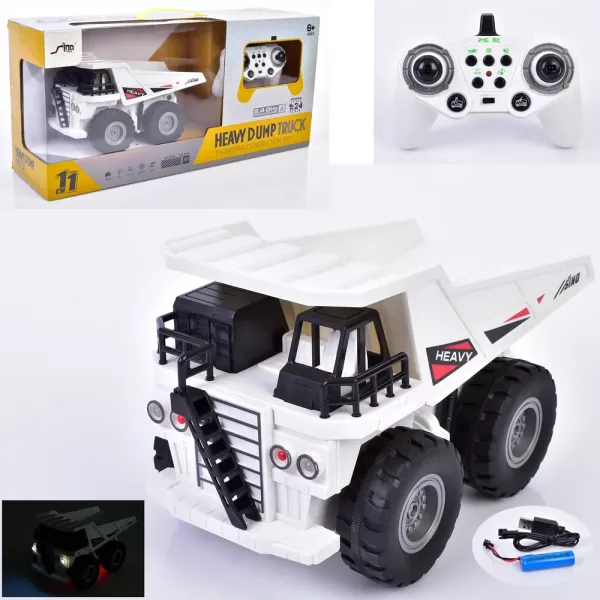 Самоскид QH9008 радіокер.2,4G,акум.,1:24,рухливі деталі,USB,гум.колеса,муз.,світло,кор.,47-22-13,5см