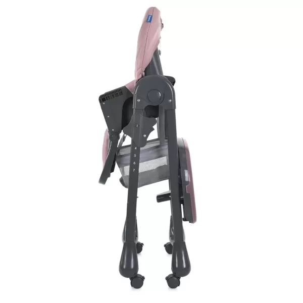 Стільчик M 3233L-G Pink для годування, 3 полож.спинки та підніжки , 4 колеса, кошик,екошкіра,рожевий