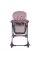 Стільчик M 3233L-G Pink для годування, 3 полож.спинки та підніжки , 4 колеса, кошик,екошкіра,рожевий