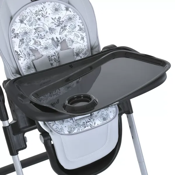 Стільчик ME 1037-B CRYSTAL Gray для годування, 5-точ. ремені, матрац, 4 колеса, шкір., сірий.