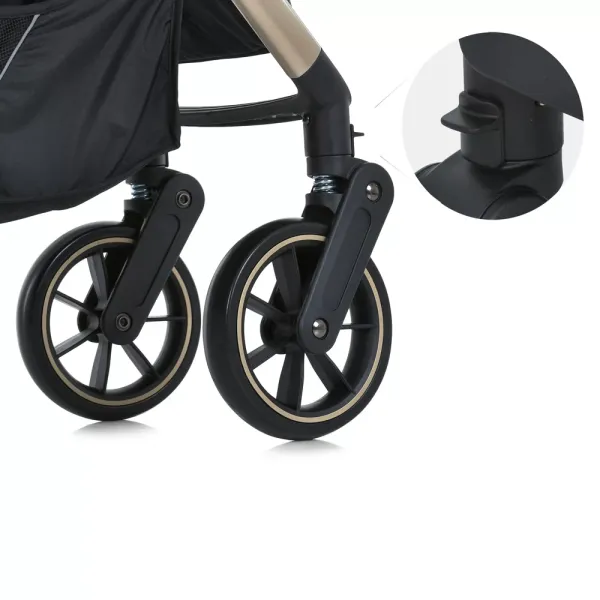 Візок дитячий ME 1053G-2 DYNAMIC PRO Special Black до 22кг,прогул.,регул.ручка,3пол.спинки,зол.рама.