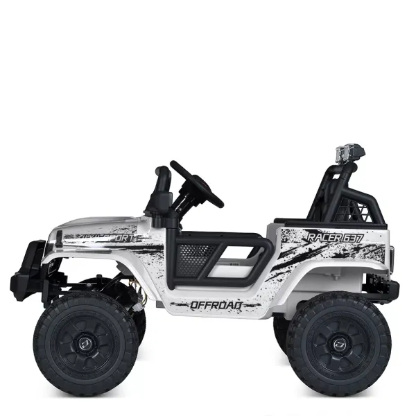 Джип M 5991EBLR-11(24V) 2,4G, 1акум.24V5AH, 4 мотора50W, BT, USB, TF, EVA, муз., світло, шкіра,сірий