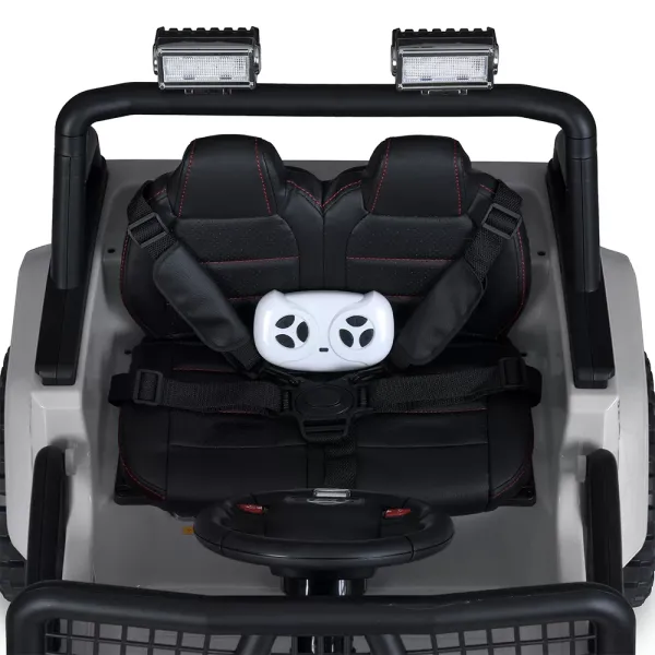 Джип M 5991EBLR-11(24V) 2,4G, 1акум.24V5AH, 4 мотора50W, BT, USB, TF, EVA, муз., світло, шкіра,сірий