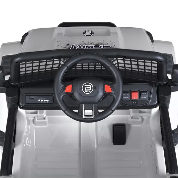 Джип M 5991EBLR-11(24V) 2,4G, 1акум.24V5AH, 4 мотора50W, BT, USB, TF, EVA, муз., світло, шкіра,сірий