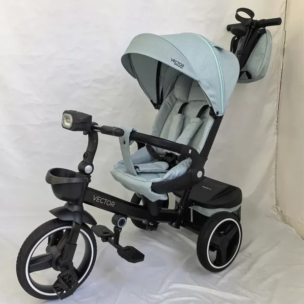 Велосипед ME 1162-1 VECTOR Cloud Blue 3 кол.PU (12/10)обер.сид., кол.гальма,скл.кермо,світло,голубий