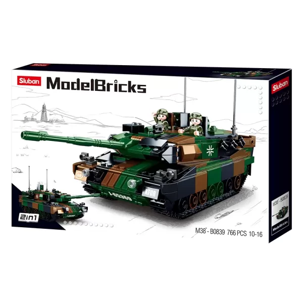 Конструктор SLUBAN M38-B0839 "Model Bricks": Основний бойовий танк Леопард 2А5, 766 дет.