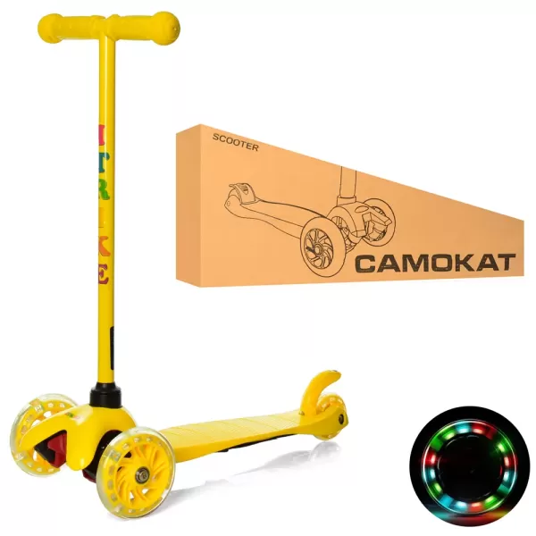 Самокат BB 3-013-5-BL MINI, алюм.+плас.,3 кол.-світло,ПВХ,2пер.120мм,заднє 80мм,підніжка,кермо,синій