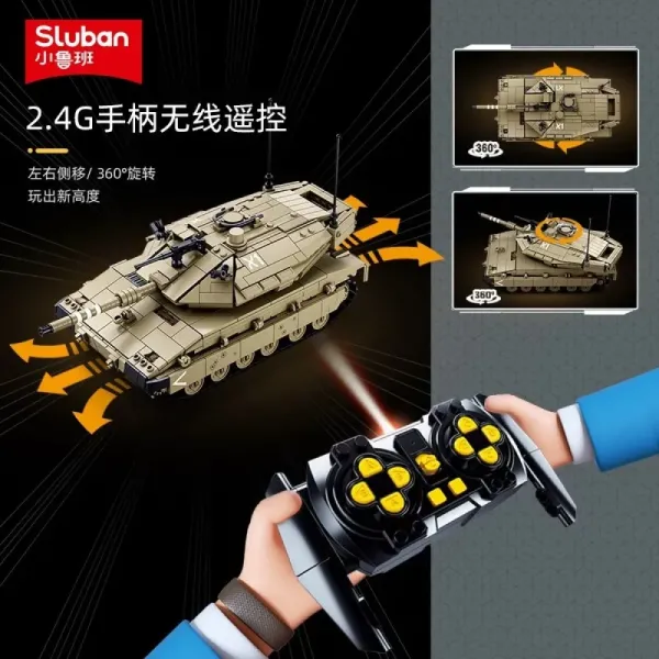 Конструктор SLUBAN M38-B1022 радіокер., танк, 937 дет., 42,5-38-12,4 см.
