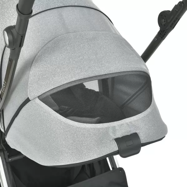 Візок дитячий ME 1078 VERSA Melange Gray прогулян., книжка, кол. 4 шт., чохол, хром. рама, сірий.