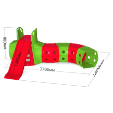 Дитяча Гірка з тунелем DOLONI-TOYS 01470 /, 3 різних кольори  Червоно-зелена