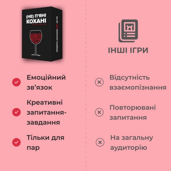 Настільна гра «(Не) п'яні кохані» 0021MG, для пар