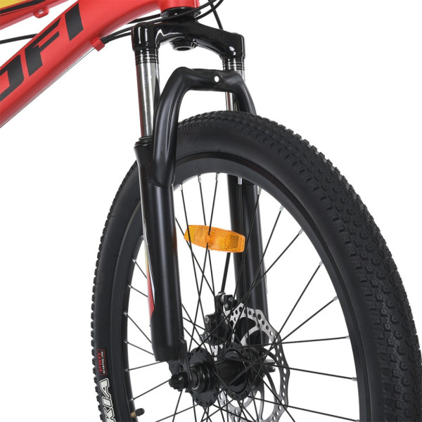 Велосипед MTB2401-1, 24 дюймів, алюмінієва рама 11 Shimano 21SP червоно-чорний
