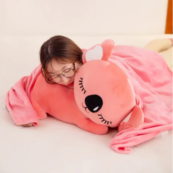 Дитяча м'яка іграшка "Коала" L1129(Pink) іграшка з пледом, розмір 50 см
