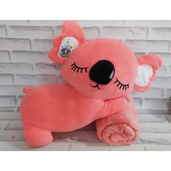 Дитяча м'яка іграшка "Коала" L1129(Pink) іграшка з пледом, розмір 50 см