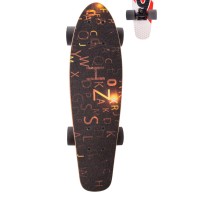 Детский скейт, лонгборд 22" LB21002 (RL7T), колеса PU Оранжевый