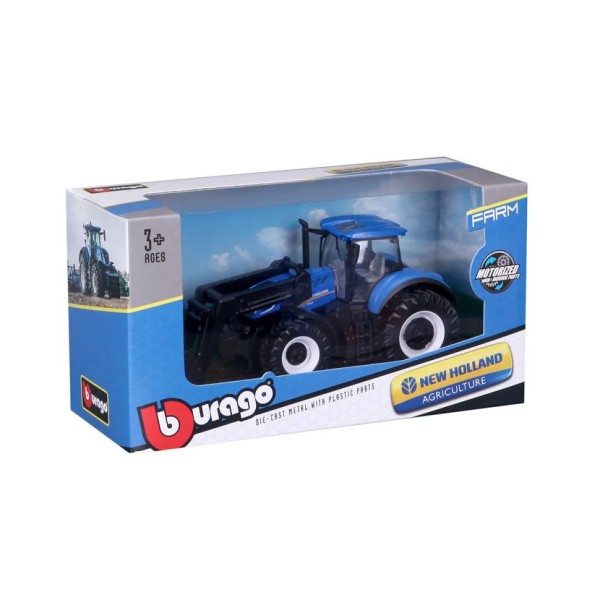 Дитяча іграшка Трактор "New Holland T7.315" Bburago 18-31632 з фронтальним навантажувачем