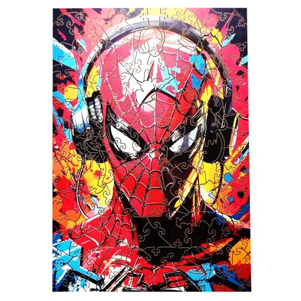 Фігурний пазл з дерева "Людина-павук" PZ003-A3W-AC 180-250 деталей, А3 з мішечком і стрічкою