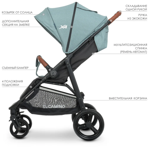 Коляска дитяча прогулянкова EL CAMINO ME 1024L Cloud Blue