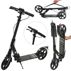 Самокат двоколісний SR 2-058 з підніжкою і ручним гальмом  Чорний