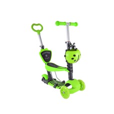 Дитячий самокат з батьківською ручкою Bambi SC20139 PU колеса зі світлом Зелений