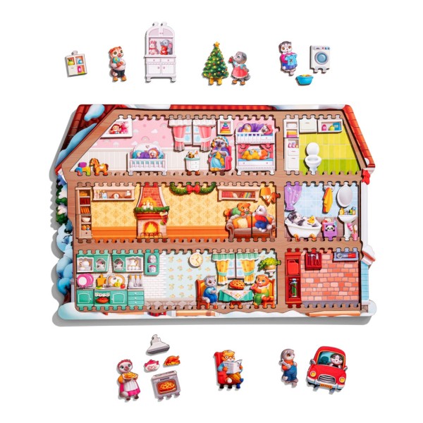 Пазл дитячий фігурний "Котячий дім" (ПСД248) PSD248, 88 елементів