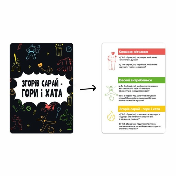Настільна гра "Згорів сарай, гори і хата" 0025MG 4 категорії питань