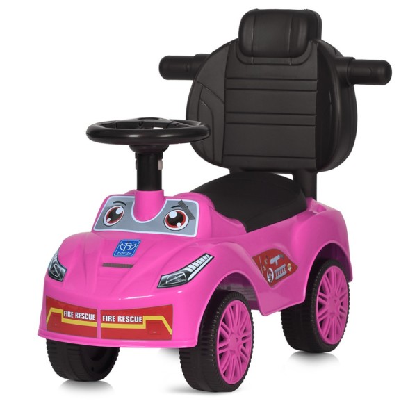 Дитяча каталка-толокар M 5763L-8 рожевий, з батьківською ручкою