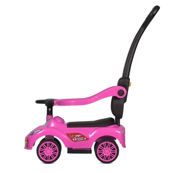 Дитяча каталка-толокар M 5763L-8 рожевий, з батьківською ручкою