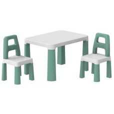 Дитячий стіл із двома стільцями 0440TXK біло-зелений