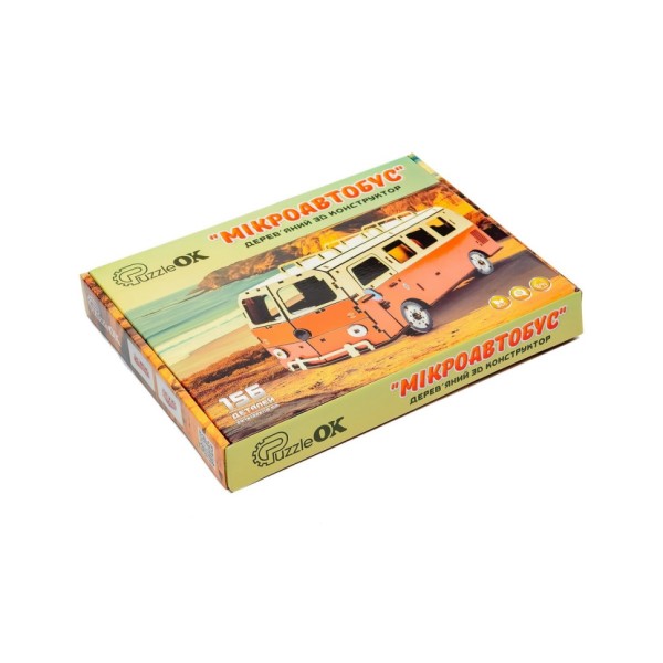 Дерев'яний 3D конструктор "Мікроавтобус" Puz-00926, 156 деталей