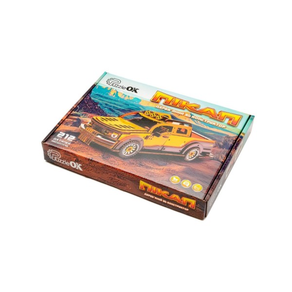 Дерев'яний 3D конструктор "Пікап" Puz-00931, 212 деталей
