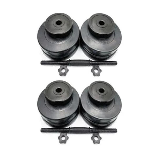 Гантелі складальні композитні в пластиковій оболонці Rock Pro 2 шт по 23 кг NE-PL-G-023-2