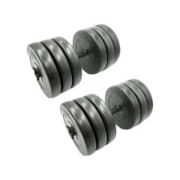 Гантелі складальні композитні в пластиковій оболонці Rock Pro 2 шт по 30,5 кг NE-PL-G-030-2